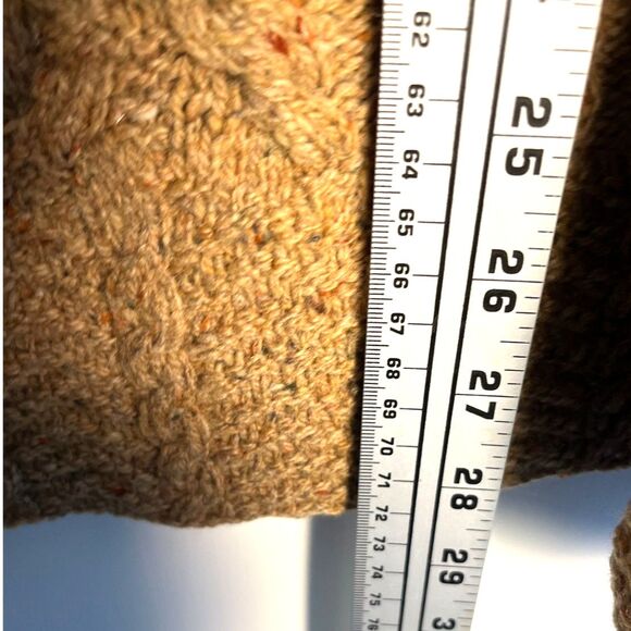 Vintage Laura Ashley Women's Wool Cable Knit Carmel Turtleneck Sweater SZ XL NEW - Picture 5 of 6